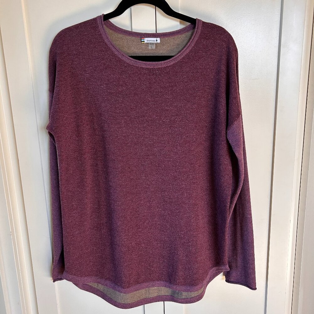 Smartwool Shadow Pine Colorblock Sweater Top Argyle Purple
